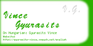 vince gyurasits business card